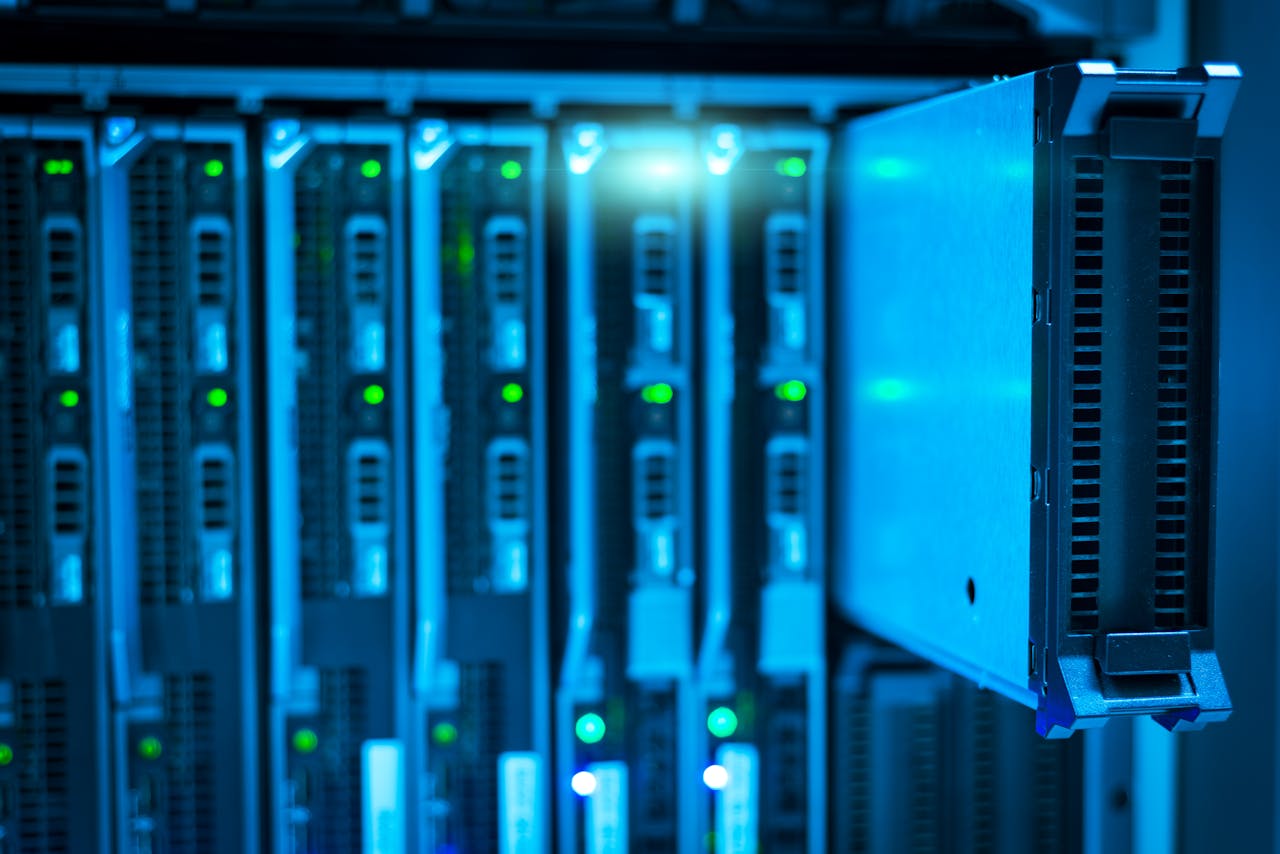 Mastering the First Impression: Your intriguing post title goes here Detailed view of a server rack with a focus on technology and data storage.